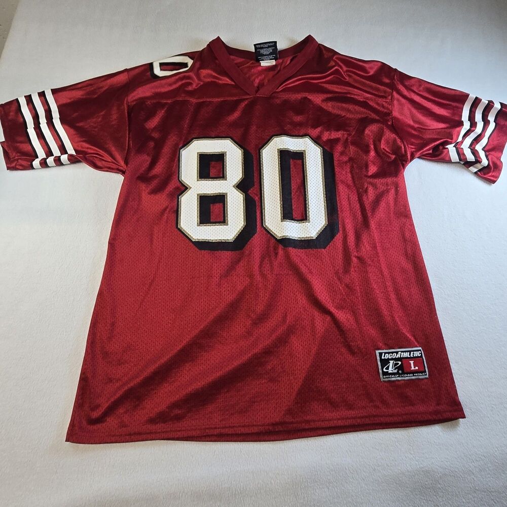 Jerry Rice San Francisco 49ers #80 Vintage Men’s Large Logo Athletic NFL Jersey